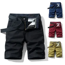 

2021 New Spring Men Cotton Solid Men's Shorts Clothing Summer Casual Breeches Bermuda Fashion Jeans For Beach Pants Men Short