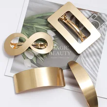 1 шт., Модный американский стиль, женский стиль, для девушек, для укладки волос, металлический золотой зажим для волос, ленивый ветер, геометрический зажим для волос, ювелирные аксессуары