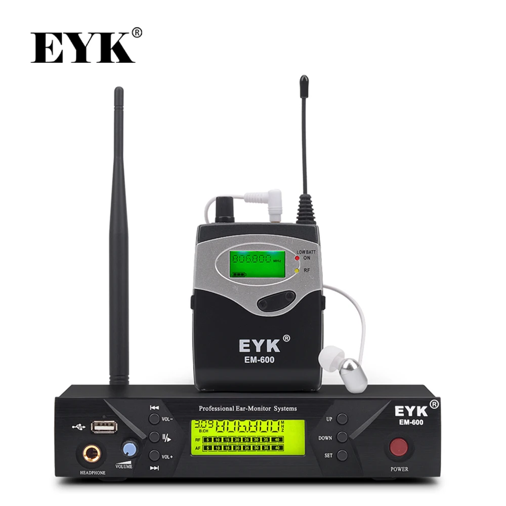 EYK EM 600 In ear монитор системы одноканальный УВЧ беспроводной посылка 40 частоты preseted