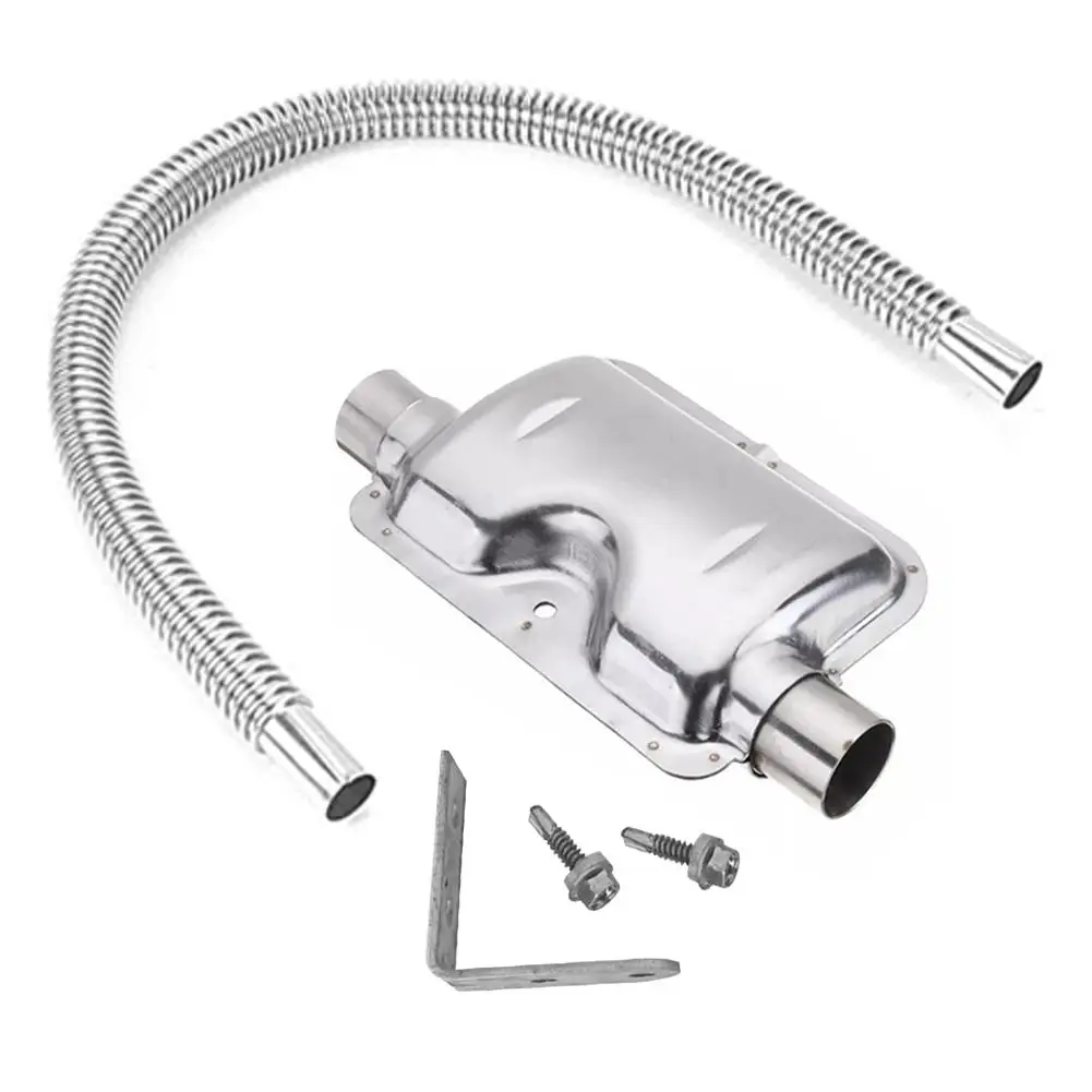 

120cm Exhaust Muffler Silencer Stainless Steel Pipe Silencer Heater Kit Car Heater Accessories