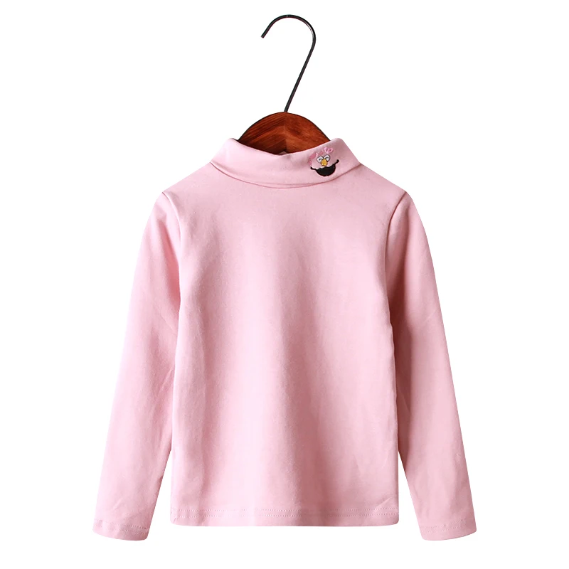 Smiling pink Новые осенне-зимние футболки для мальчиков и девочек 17 цветов, стильные детские топы с длинными рукавами для девочек, футболка одежда для малышей и больших детей унисекс - Цвет: Smiling pink