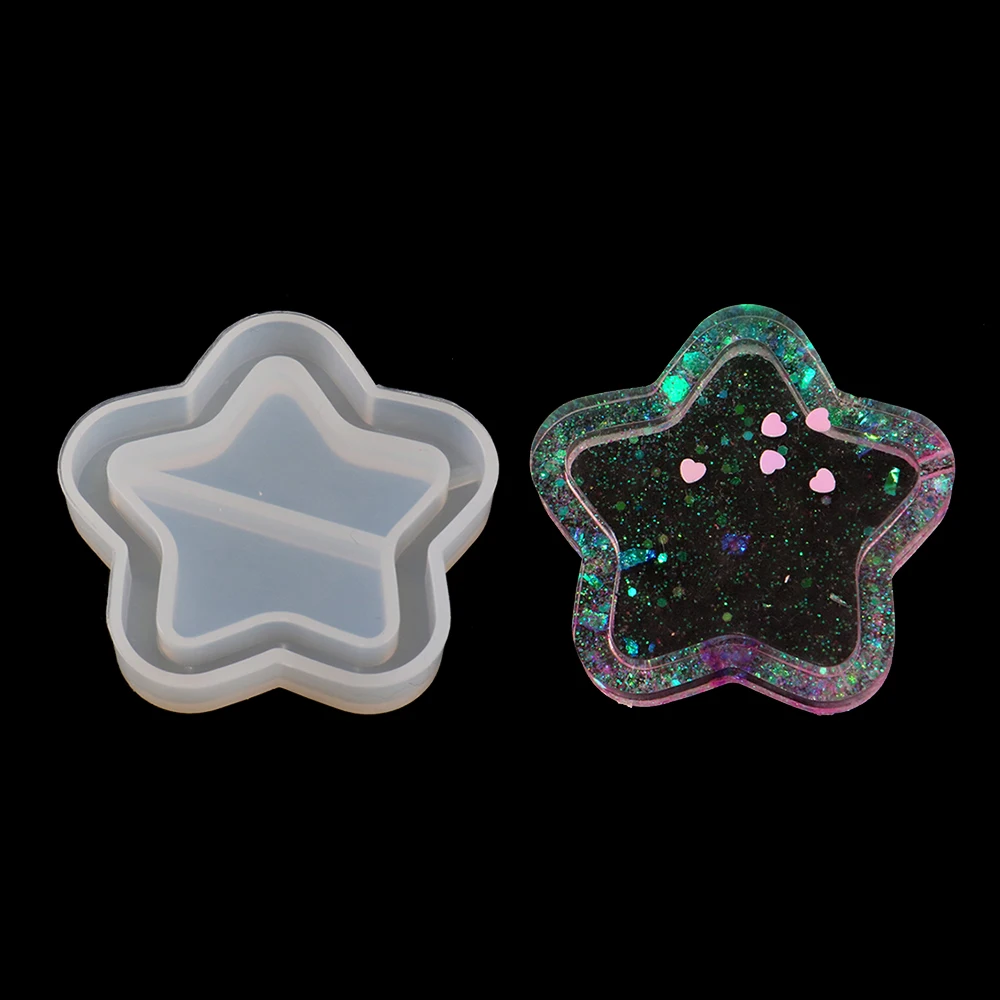 Strawberry Clear Silicone Molds Resin Ice Star Shaker Key Chain Charms Shiny Mold DIY Baking Tool Jewelry Making,10Yc7453