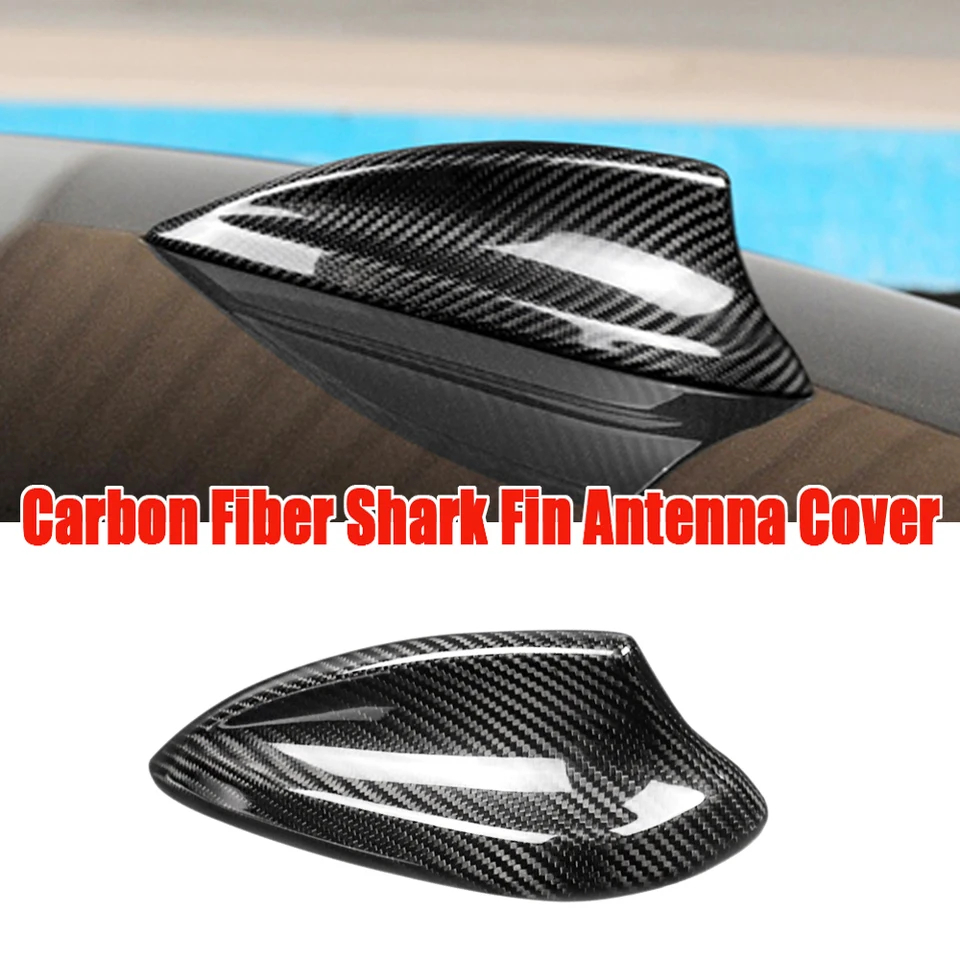 True Carbon Fiber Auto Dach Haifisch Fin Antenne Abdeckung Auto Styling  kompatibel mit BMW E90 E92 F20 F22 F30 F10 F34 G30 G20 Zubehör