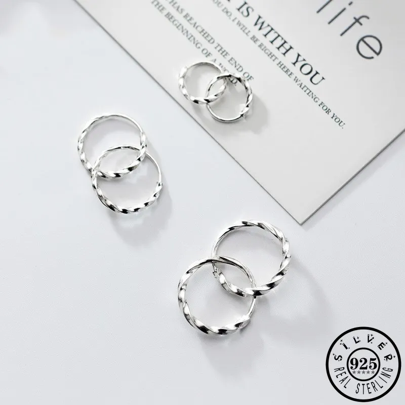 Маленькие серьги-кольца Huggie для пирсинга из стерлингового серебра 925 пробы