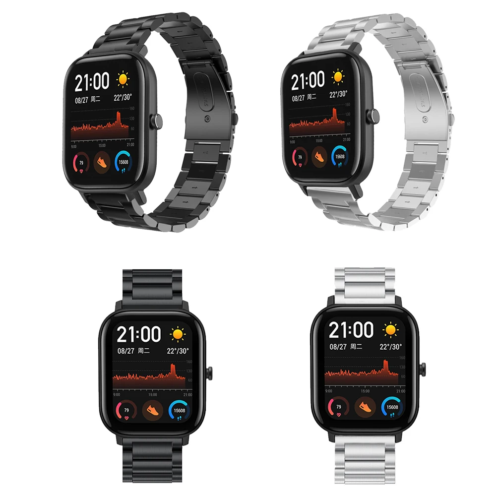 For Xiaomi Huami Amazfit GTS Stainless Steel Band Strap For Amazfit GTS Smart Watch Watchband Metal Replacement Bracelet