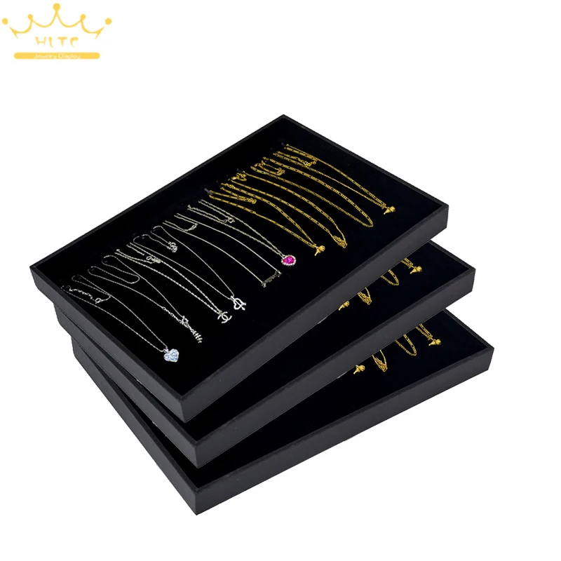 

Jewellry Display Showing Case Black Velvet Jewelry Tray Series Bracelet Display Necklace Organizer Ring Earring Holder