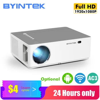 

Бренд BYINTEK K20 Full HD 1080P 1920x1080 Smart Android Wifi светодиодный проектор для домашнего кинотеатра, 3D проектор для 300