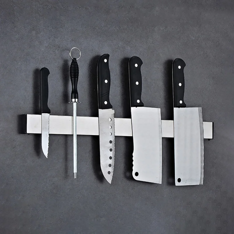 Горячая нержавеющая сталь магнит держатель кухонных инструментов Резак хранилище для ножниц Магнитная Настенная Пробивка всасывающий держатель ножа