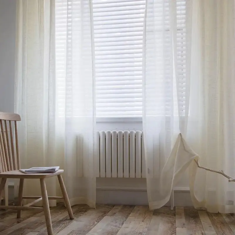 Solid Coffee Tulle Curtains for Living Room Modern Window Sheer Curtain for Bedroom Voile Kitchen Door Curtains Fabric Drapes
