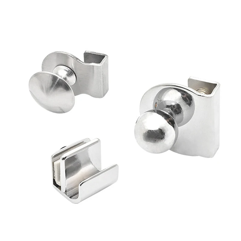 

2pcs Stainless Steel Glass Door Clips Fixing Screws Cabinet Wardrobe Quickly Installation Hinge Clamps Hardware Accessories