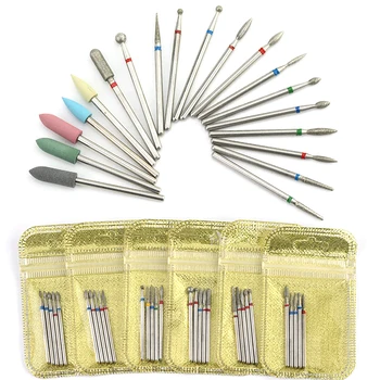 

5pcs Diamond Nail Drill Bit Set Rotary Milling Cutter for Manicure Machine Silicon Ceramic Stone Drills BitsTools Accessories