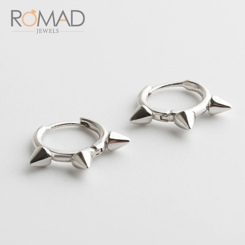 silver Romad, новинка, S925, серебряные серьги-кольца, для женщин, девушек, подарки, круглая серьга круга, серьги-клипсы - Окраска металла: silver