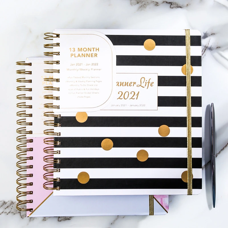 English Paper Agenda 21 Planner Organizer B5 Spiral Notebook And Journal Weekly Notepad Office Note Book Calendar Daily Notebooks Aliexpress