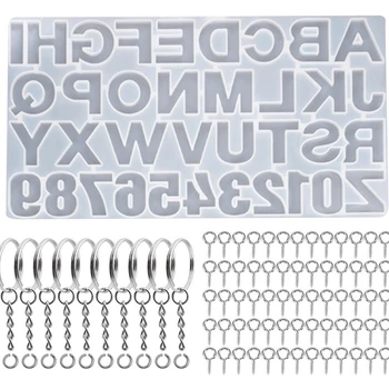 

1 Set DIY Alphabet Letter Number Keychain Pendant Silicone Mould Crafts Jewelry Making Tool Crystal Epoxy Resin Mold
