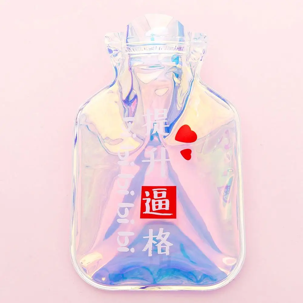 Мультяшная прозрачная грелка, Милая Мини-сеть, красная лазерная бутылка для впрыска воды, портативный ручной подогреватель, сумки для хранения - Цвет: 7