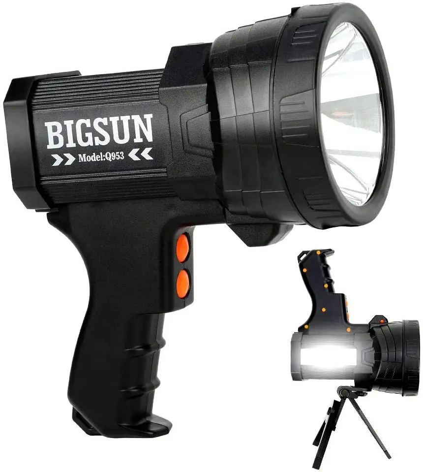 Hand-held Searchlight Spotlight Bright LED Charging with Side Lamp Aluminum Hand Lamp Flashlight