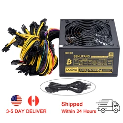 Cartes Graphiques Ethereum ETH BTC de 110V à 220V et 2000W pour US CA, Appareil Mining Antminer Psu, MX BR JP Tension, ATX Pc pour Alimentation, 8 Pièces 