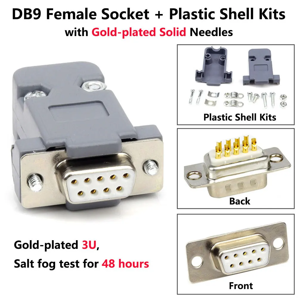 DB9 Мужской Женский RS232 9 Pin последовательный порт разъем комплект RS485 RS422 COM интерфейс гнездо адаптеры 10A с оболочкой/твердая игла