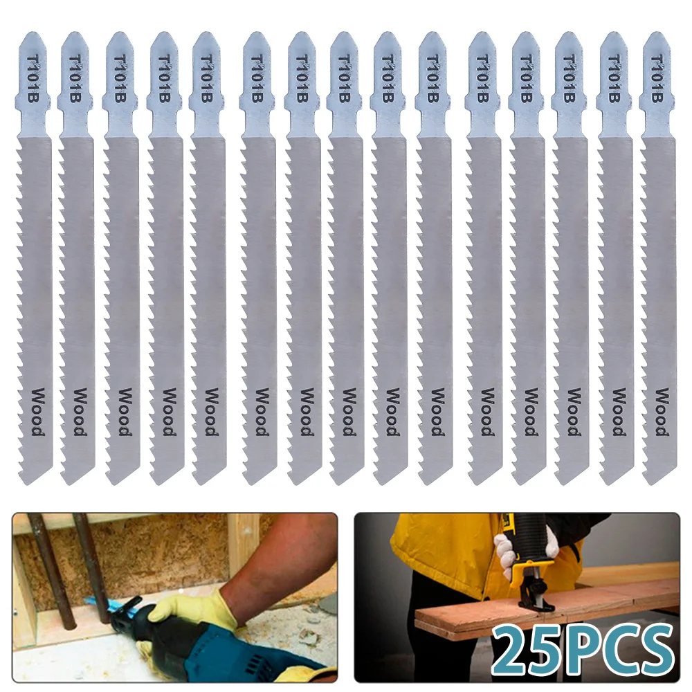 25pcs Jig Saw Blade Metal Wood Assorted T shank Saw Blades HCS Jigsaw Blades For Metal Wood