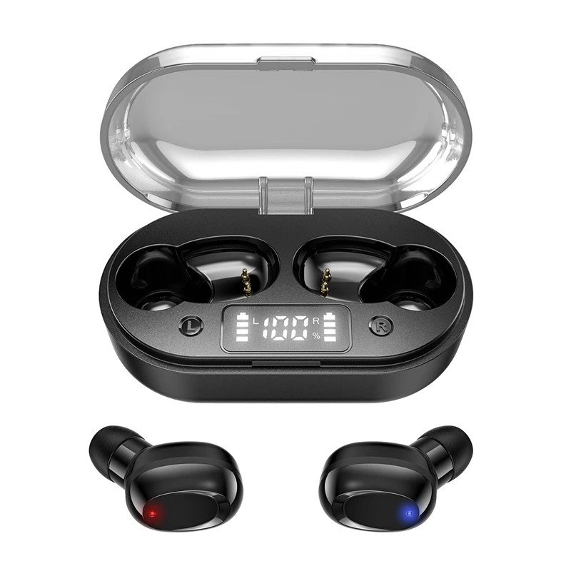 T6 In Ear Contact Digital Display Mini Headphone TWS Wireless Bluetooth 5 0 Earphones Waterproof
