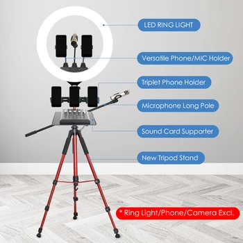 

Tiktok Ring Light Tripod,Lamp Stand,Smartphone Holder,Photography Lighting Accessories