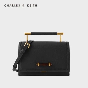 

CHARLES＆KEITH New Arrival for Winter 2020 CK2-71200010Ladies retro style shoulder bag flap metal decorative element handbag