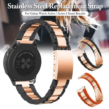 

20mm Watch Band Stainless Steel Replacement Strap For Galaxy Watch Active/Active 2 Smart Bracelet Three Strap Beads Color Strap