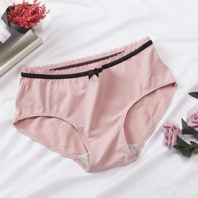 CXZD менструальные трусики женские физиологические утечки водонепроницаемые брюки большого размера хлопок период нижнее белье дышащие трусы - Цвет: Pink