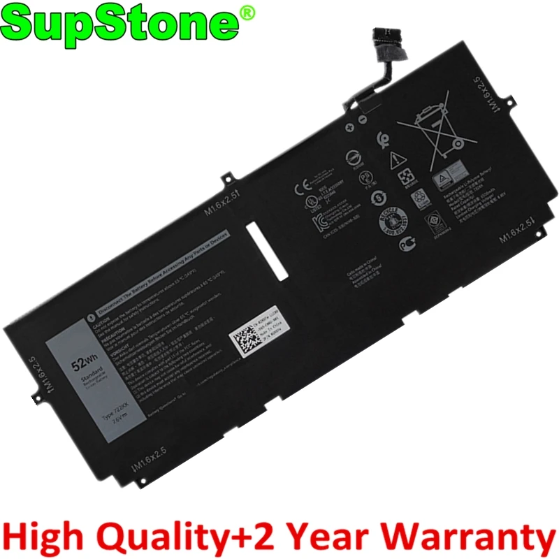 Оригинальный аккумулятор SupStone 722KK 2xxfw WN0N0 для ноутбука Dell XPS 13 9310 9300 FP86V P117G001 P117G002 |