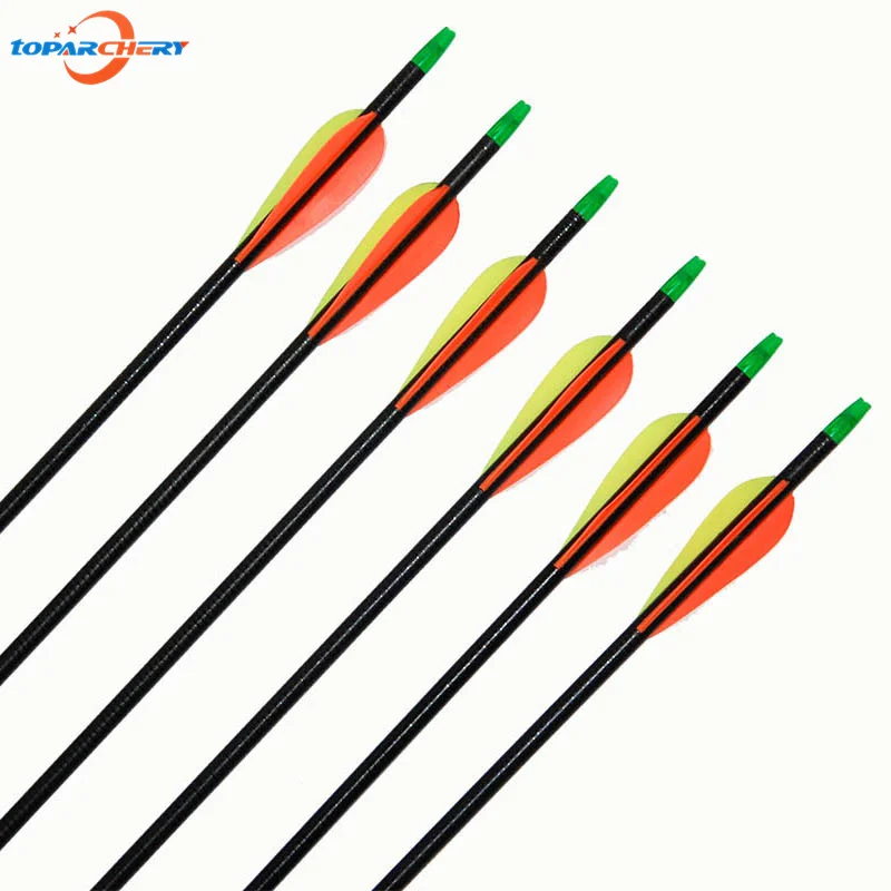 Target-Practice-Point Fiberglass Arrows Recurve Bow Compound Archery-Hunter Fletch Hunting