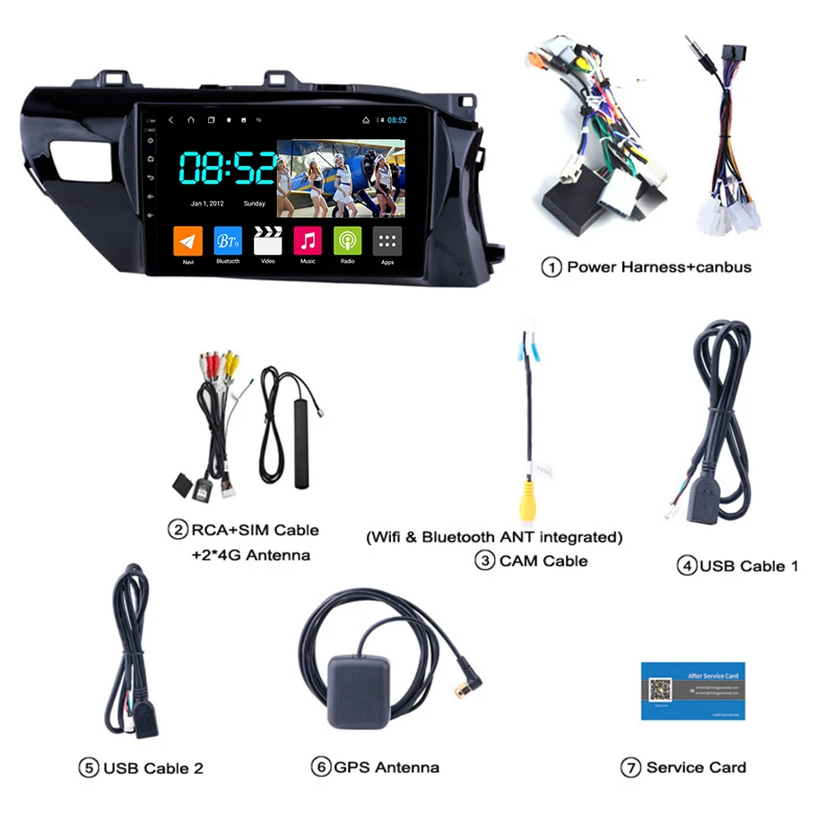 Android 8,1 автомобильный DVD 1din мультимедиа Navi система для Toyota Hilux RHD- Автомобильный gps навигатор головное устройство BT SWC wifi