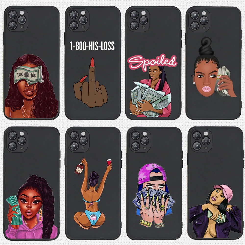 Punqzy Funny Money Stacks Kash Doll Black Girl Phone Case For Iphone 13 Pro 12 Pro Max 11 Pro 7 6s 8 Plus X Xr Xs Soft Tpu Cover Mobile Phone Cases Covers Aliexpress