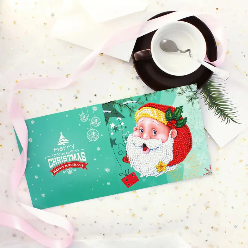 8pcs DIY Christmas Special Shaped Diamond Painting Embroidery Invitations Christmas Card Gift Party - 4000315775922