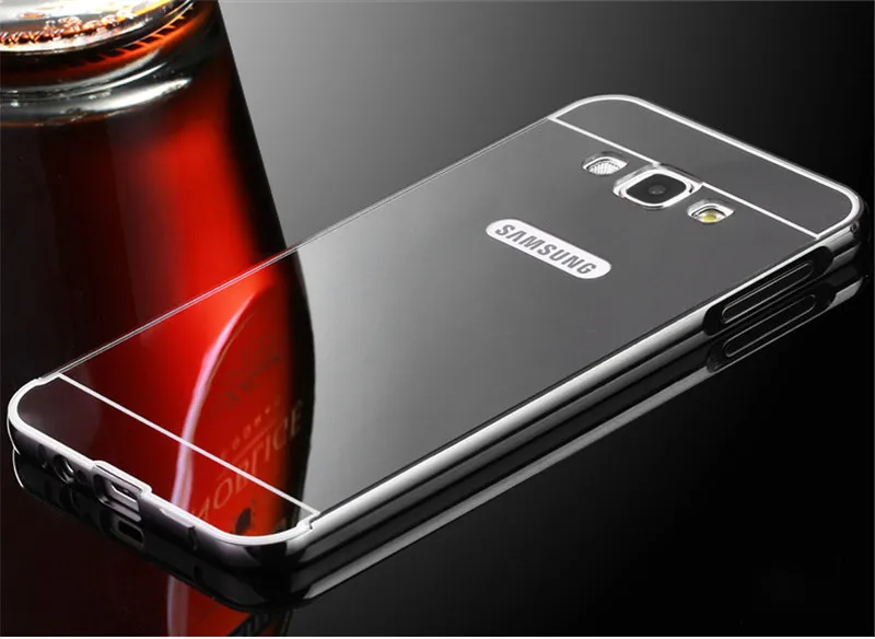 Для Coque samsung A70 чехол роскошный зеркальный алюминий металлический бампер задняя крышка для samsung Galaxy A70 A 70 чехол A705 A705F Funda - Цвет: Black