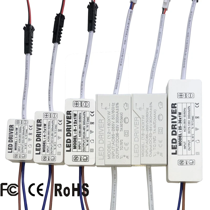Высокое качество 1 W 7 W 12 W 18 W 24 W 36 W Питание светодиодный драйвера адаптера трансформатора переключатель для светодиодный светодиодные ленты