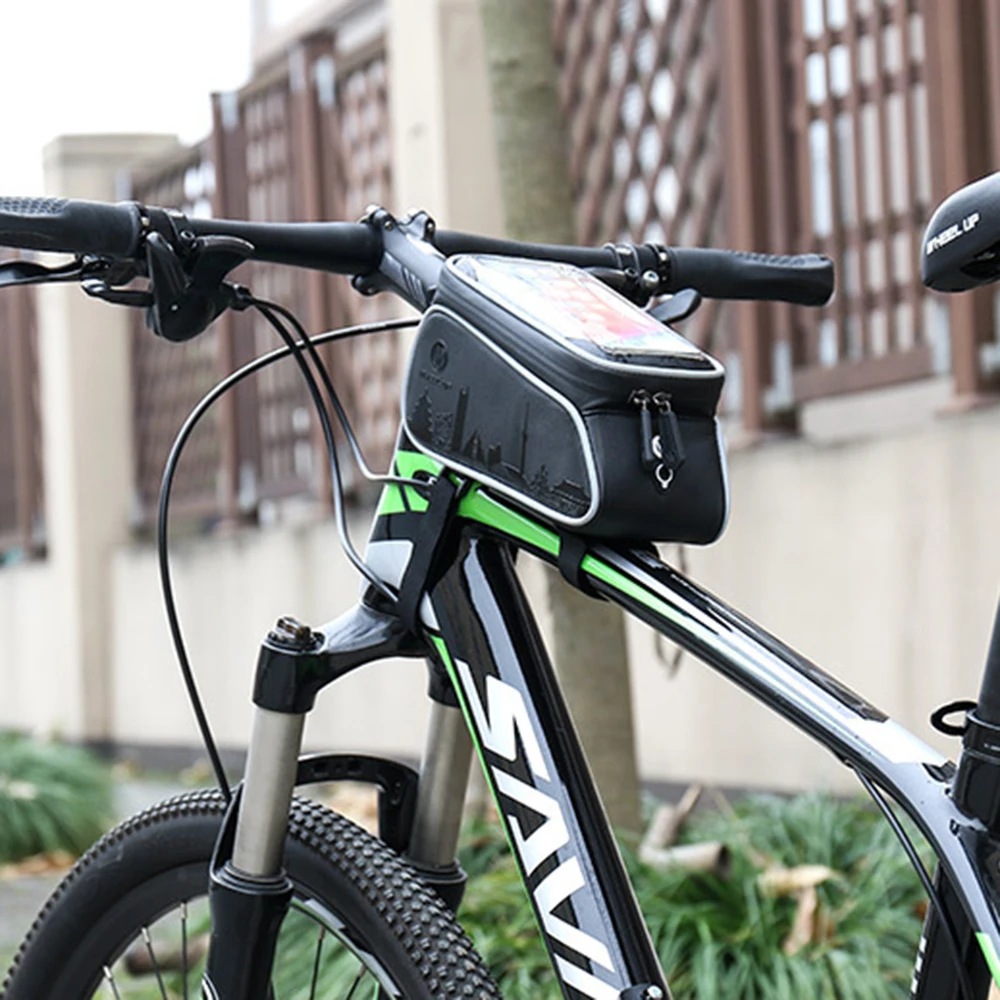 Mountain Bike Bicycle Bag Touch Screen Bicycle Frame Saddle Bag Bicycle Top Waterproof Tube Bag Phone Shell Bicycle Accessories