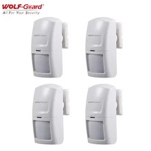 4Pcs Wolf-Guard Wireless PIR Motion Sensor Detector Useful Accessories for Home Security Alarm System 3G/GSM Host Panel 433MHz