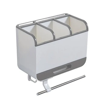 

Plastic Chopstick Holder Wall-mounted Drain Chopstick Cage Household Tableware