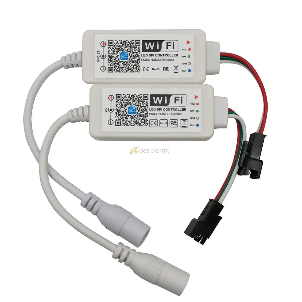 Magic Home светодиодный контроллер SPI DC5V DC12-24V прибор приемно-2048 пикселей Миниатюрный Wi-Fi контроллер для WS2811 SK6812 WS2812B Светодиодные ленты