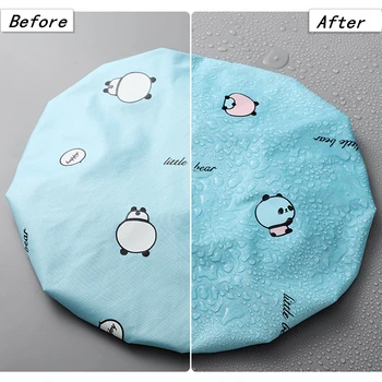 

1pc Waterproof Shower Cap Cute Carton Color Change Bath Hat Hair Cover Elastic Bathing Cap for Women Salon Bathroom Accessories