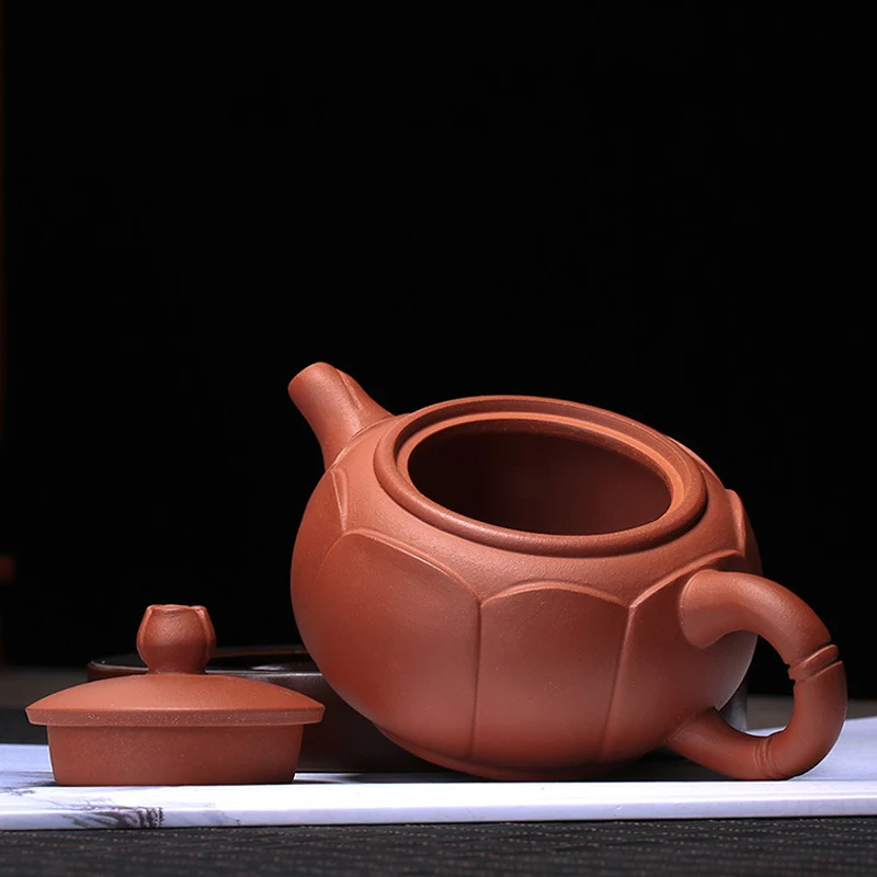 Исинский чайный горшок 220 мл чистый ручной работы с лотосом набор из фиолетовой