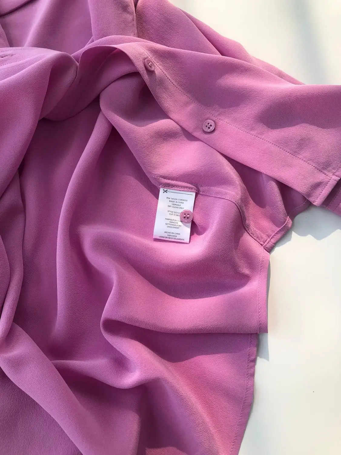 Women's Turn-down Collar Blouse 100% Silk Solid