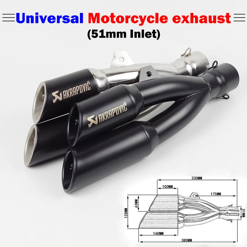 Универсальный глушитель выхлопной трубы для мотоцикла Arapovic выхлопной дБ killer двойная труба для Yamaha XJ6N z800 z900 FZ1 cbr1000 GSX750