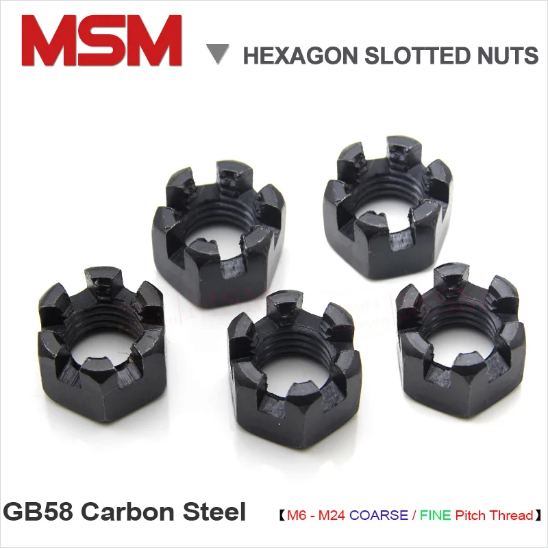 Hex Slotted Nuts and Castle DIN935 Coarse Fine Pitch Anti-loosen M6 M8 M10 M12 M16 M20 M24 GB58 | Обустройство дома