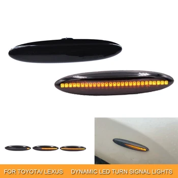

2x LED water flowing front turn signal indicator dynamic lights for Toyota Camry Crown Highlander Kluger GSU Mark X Soarer Lexus