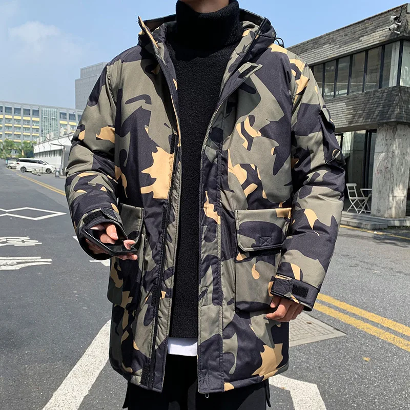 2022 Teens Winter Male Jacket  Men's Down Jacket Trendy White Down Coat Thick Warm Man Jacket Brand Men's Apparel Warm Parka