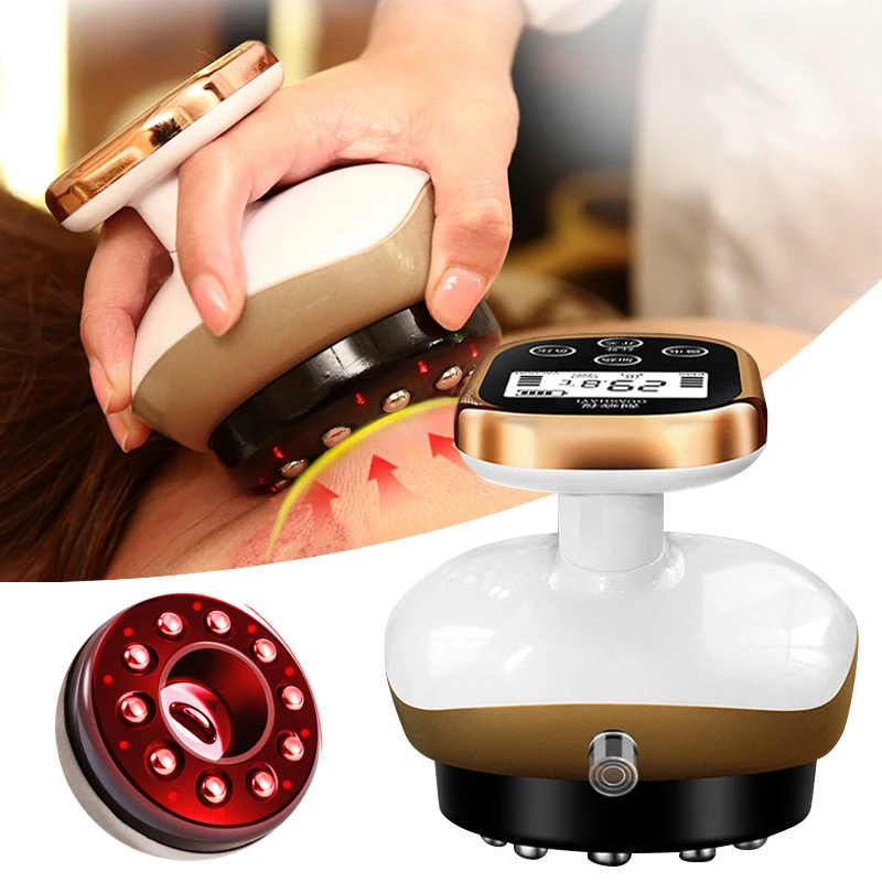 Electric Cupping Massage Vacuum Massager LCD Display Guasha EMS Scraping IR Heating Fat Burner Slimming Beauty Detox | Красота и