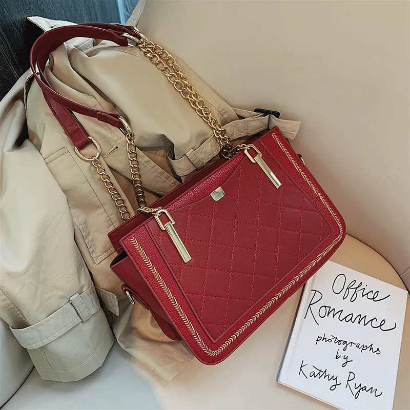 Бархатная женская сумка 2019 новая ромбическая на цепочке Корейская брендовая