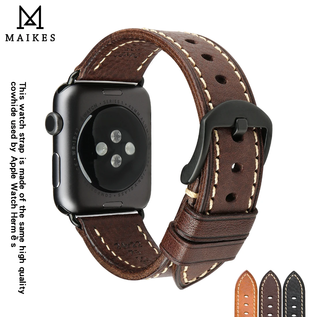 Top Grain Leather Watch Strap For Apple Watch Band 49mm 45mm 41mm 44mm 40mm  42mm 28mm iWatch Bracelet Series 8 7 SE 6 5 4 3 2 - AliExpress