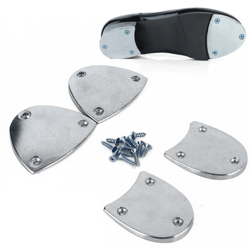 

4pcs Wear Resistant High Impact Entertainment Latin Lightweight Bottom Aluminum Pad With Screws Sound Tap Dance Shoes Kicked